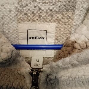 Reflex Plush Textured Jacket in Cream and Gray